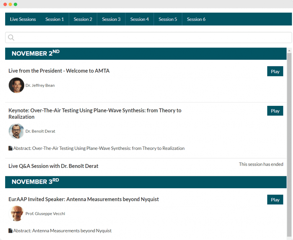 an image of the amta speaking schedule