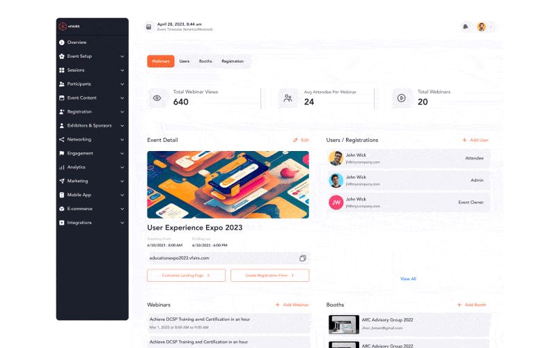 Dashboard and Backend Navigation