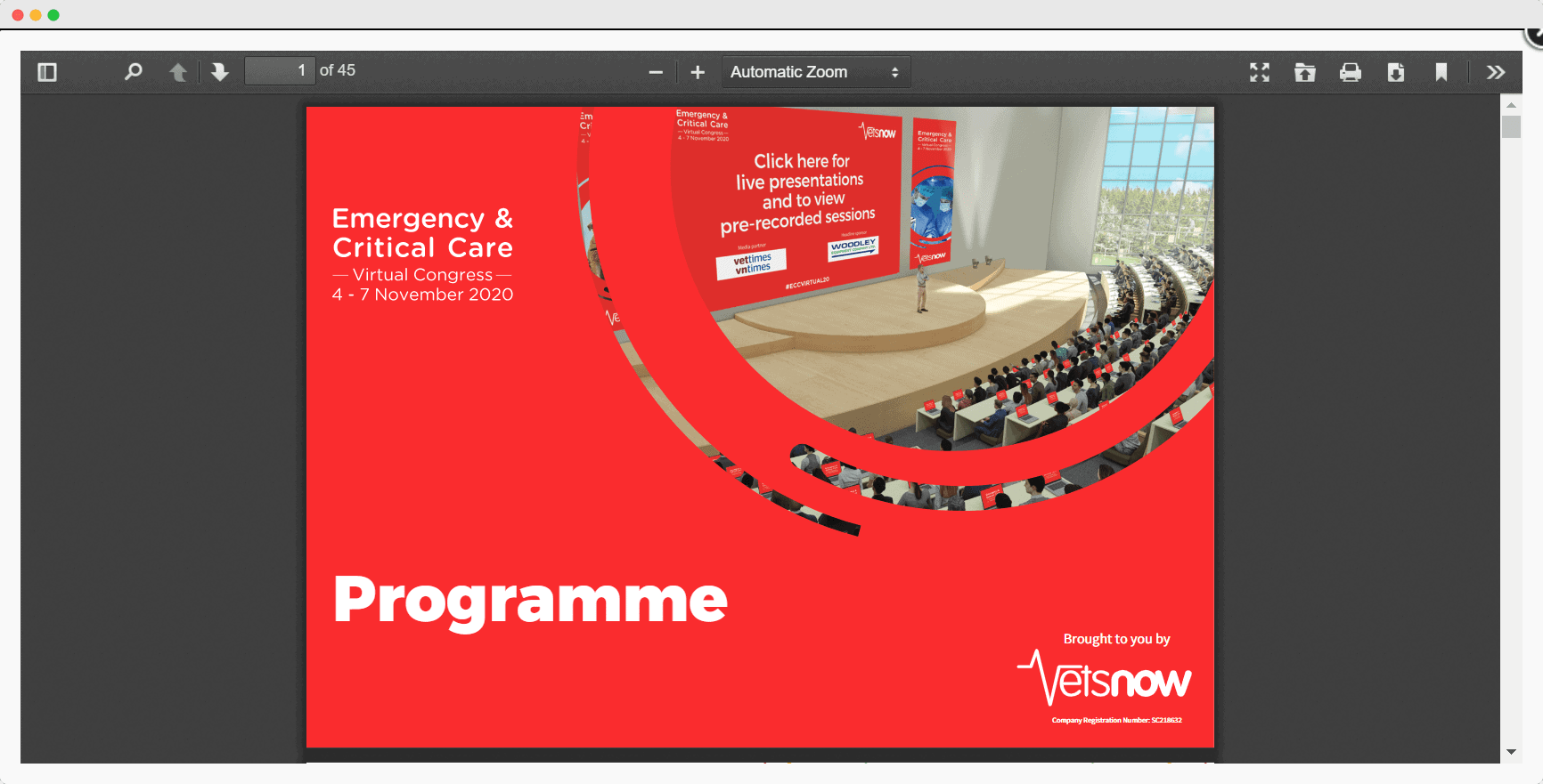 Vets Now Virtual Congress programme