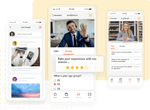 vFairs mobile event app enabling attendees to take webinars on the go